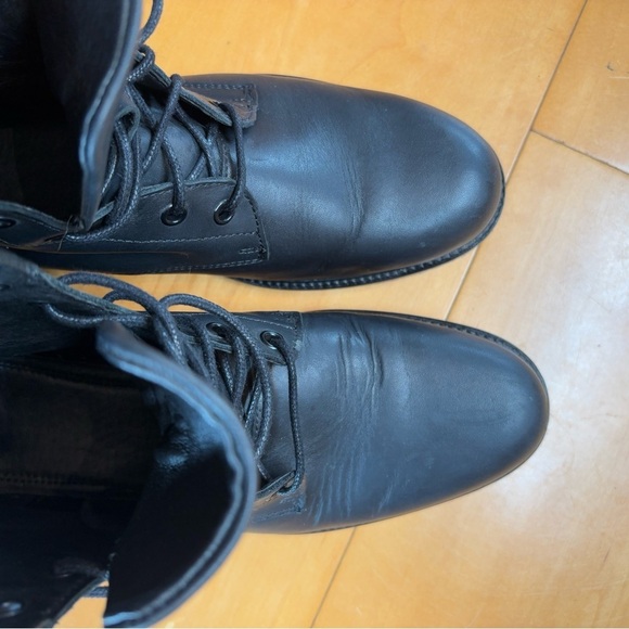 Maje Black Leather Made In Portugal Lace Up Ankle Boots - Picture 5 of 11